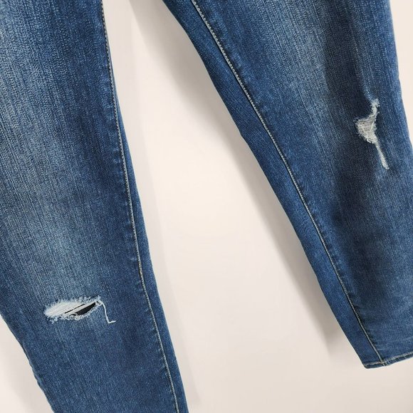 Henry Belle Super Skinny Ankle Jeans 27 Medium Wash Distressed Cotton Stretchy - Picture 6 of 13
